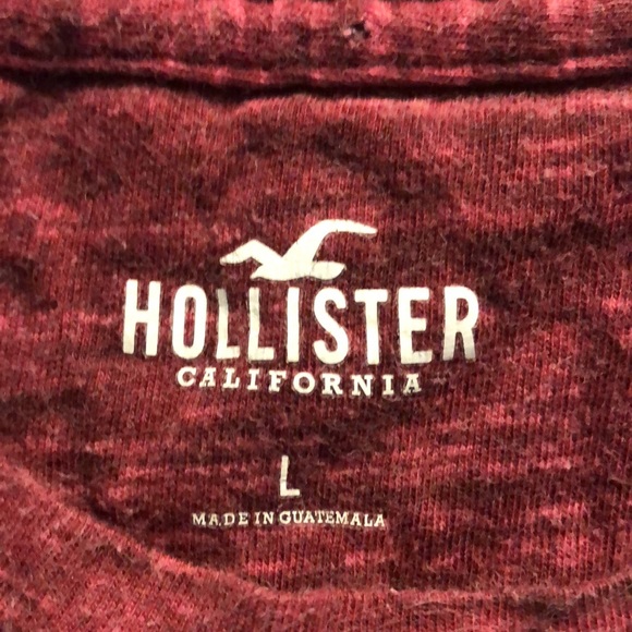 Hollister California Red Heathered Graphic Logo Shirt - Picture 4 of 9